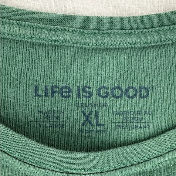 Life Is Good Shirts Womens XL Crusher T-Shirt LOT OF 2 Green Blue Short Sleeve - Picture 11 of 14
